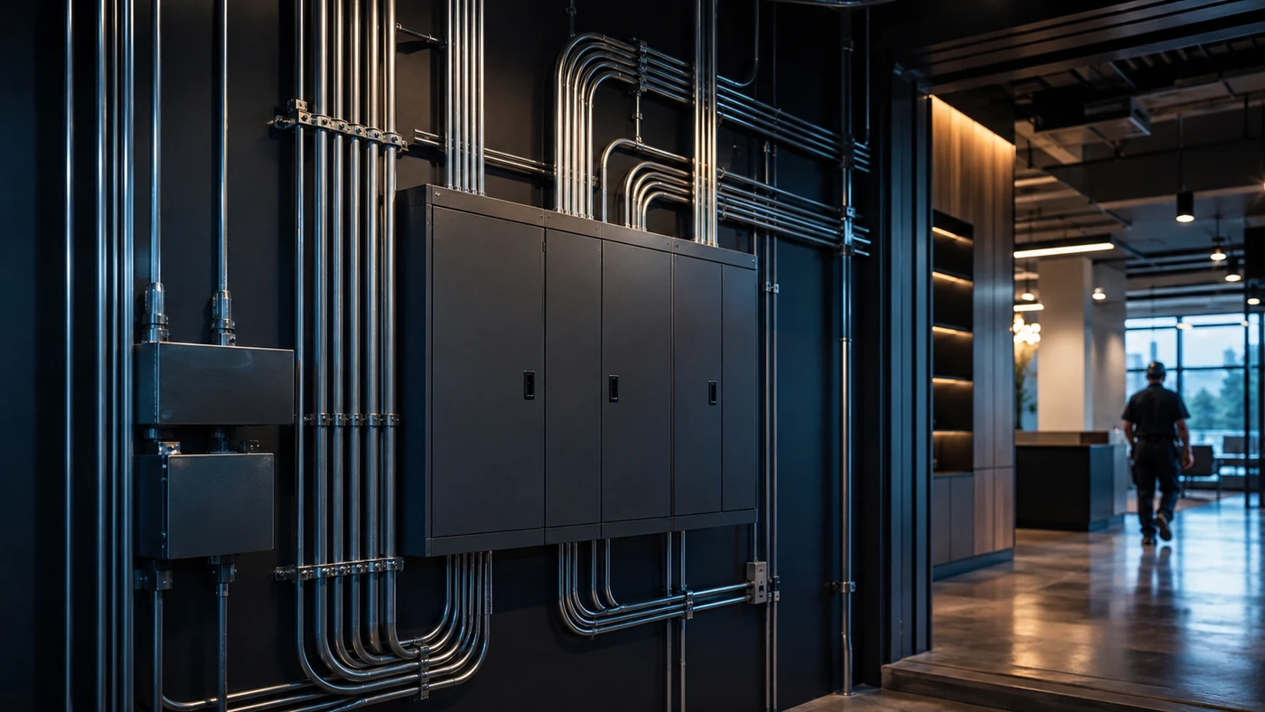 Commercial electrical work in an office build-out