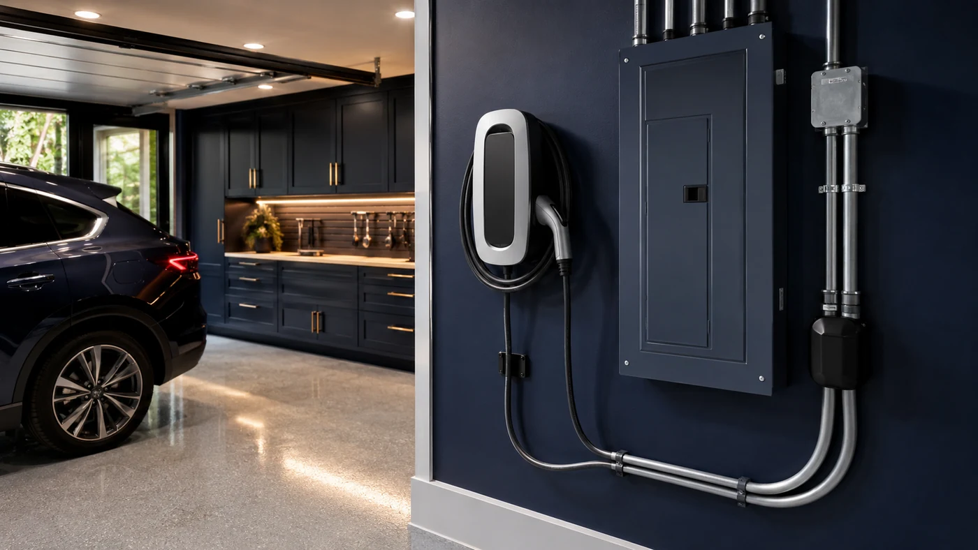 EV charger installation coordinated with a residential panel upgrade